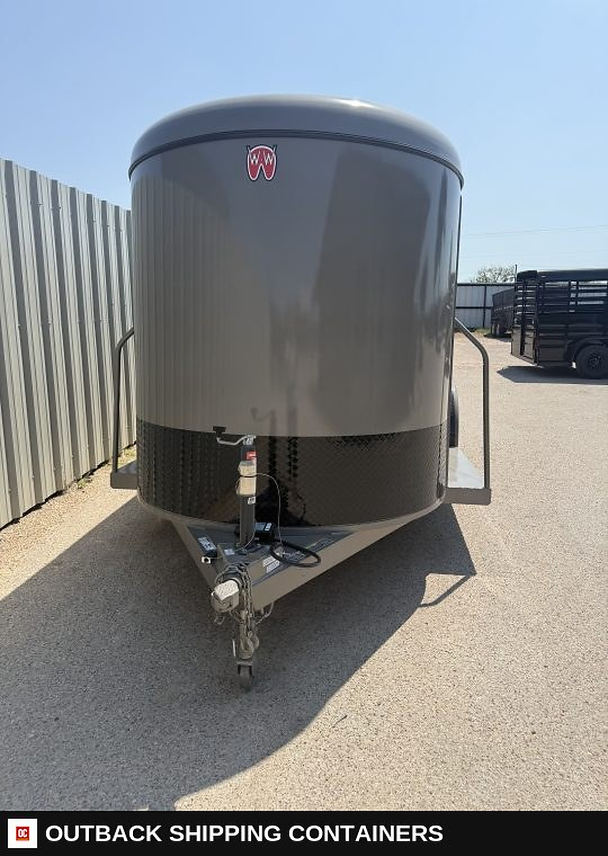 2026 WW AA 6X16 Livestock Stock Combo Trailer — Three-Quarter Front Angle | Outback Shipping Containers 2026 WW AA 6X16 Livestock Stock Combo Trailer for sale — three-quarter front angle