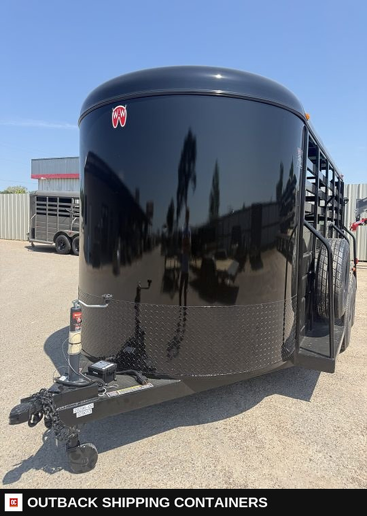 2026 WW AA 6X14 Livestock Stock Combo Trailer — Three-Quarter Front Angle | Outback Shipping Containers 2026 WW AA 6X14 Livestock Stock Combo Trailer for sale — three-quarter front angle