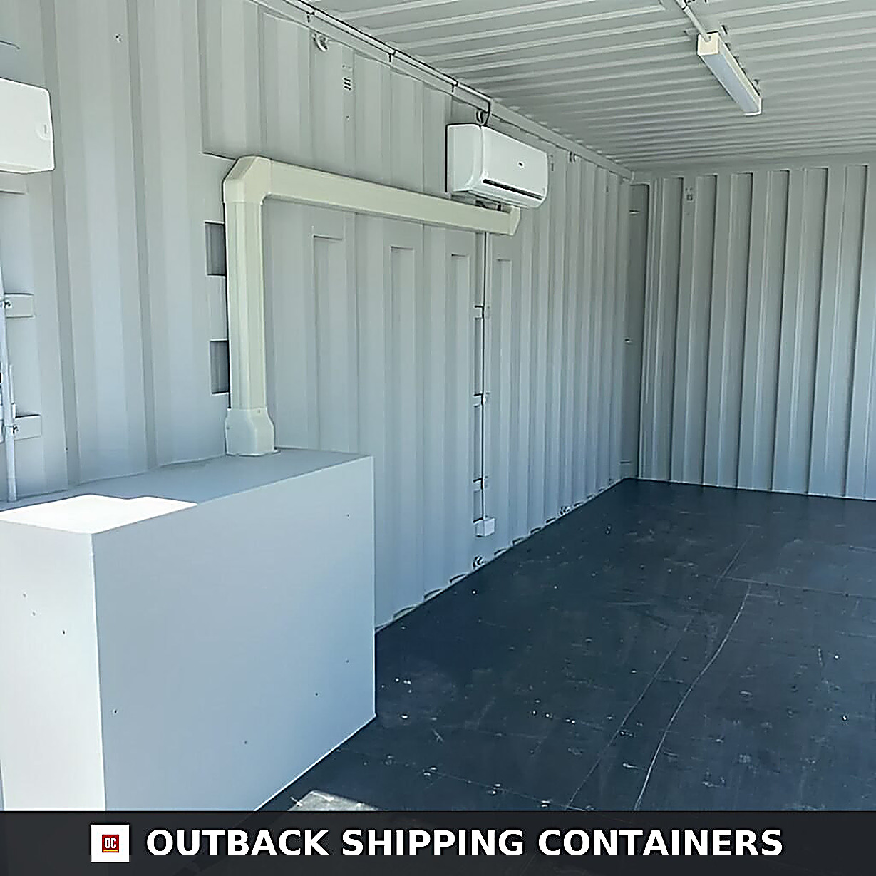 Modified 20FT container office with Glass door & AC for Sale — Three-Quarter Angle View Modified 20FT container office with Glass door & AC — 20ft — new (image 3 of 4)