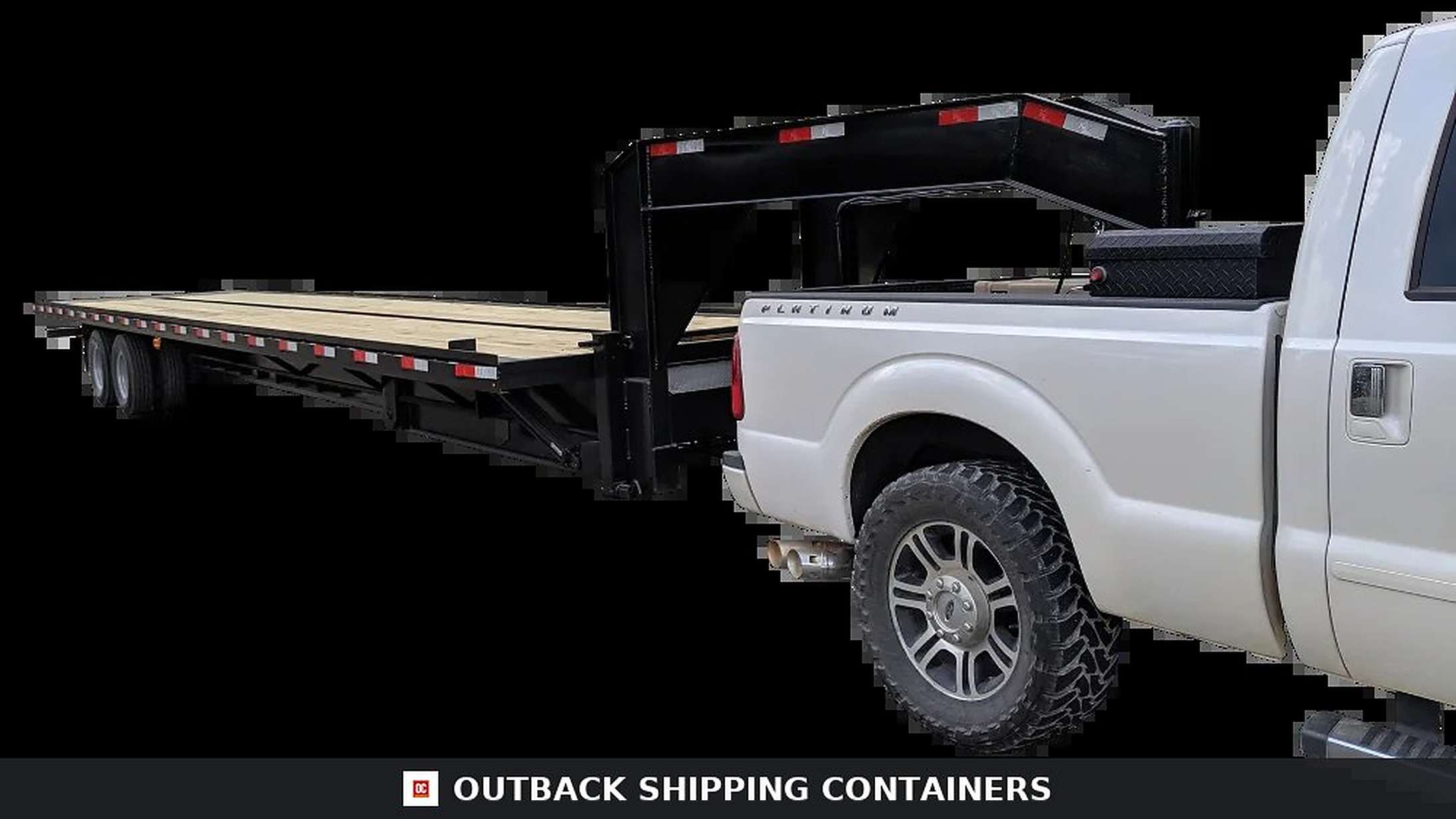 40ft Tilt-Bed Shipping Container Trailer (V2) for sale — rear doors and gate