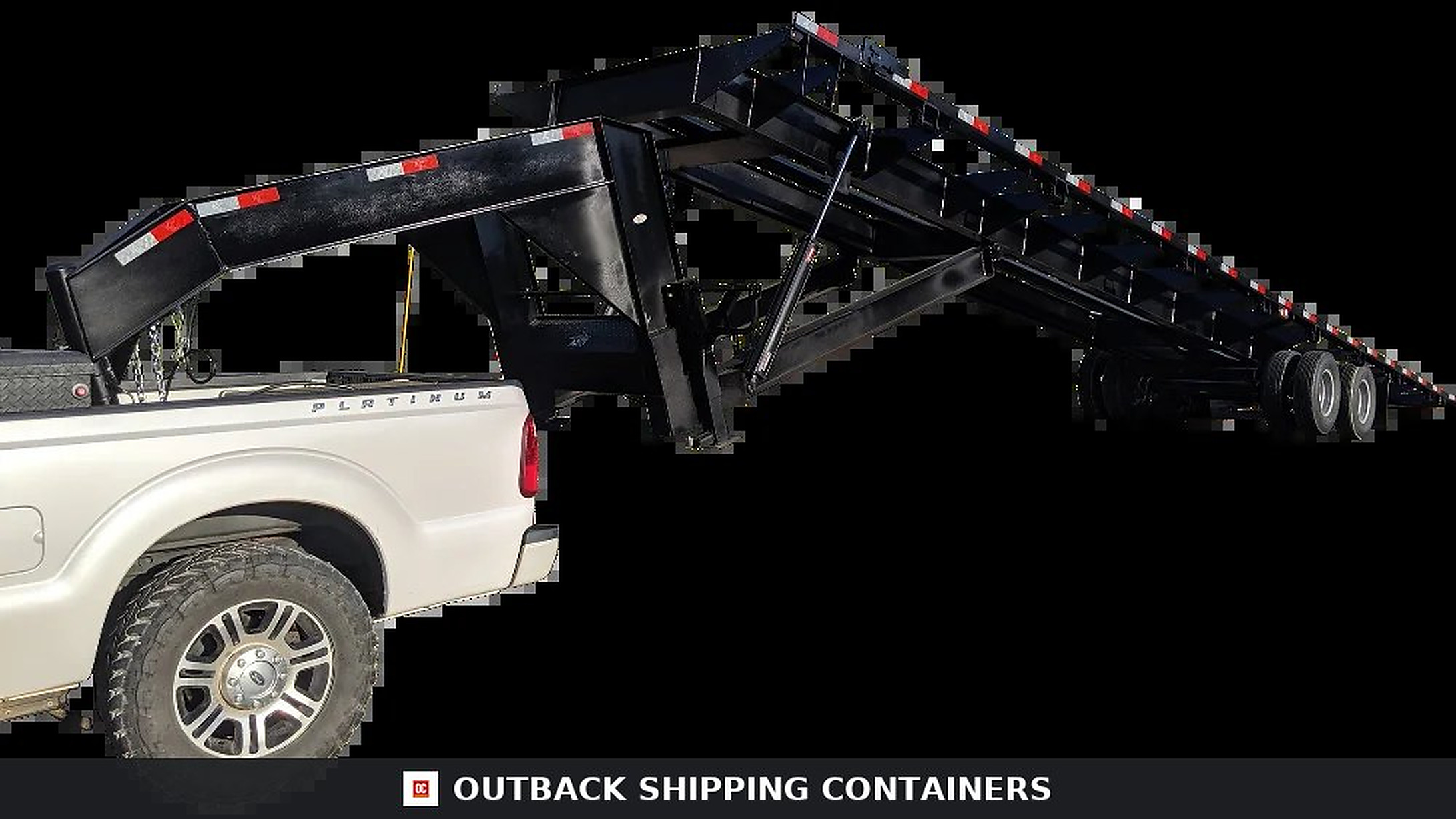 40ft Tilt-Bed Shipping Container Trailer (V1) for sale — rear doors and gate