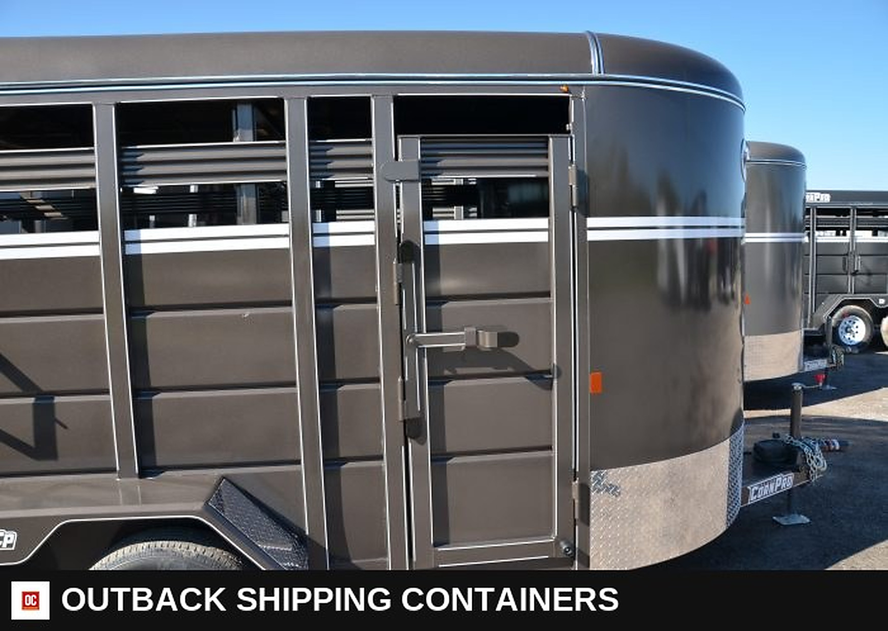 2023 Cornpro 14' Livestock Trailer for sale — gate latch and hardware detail