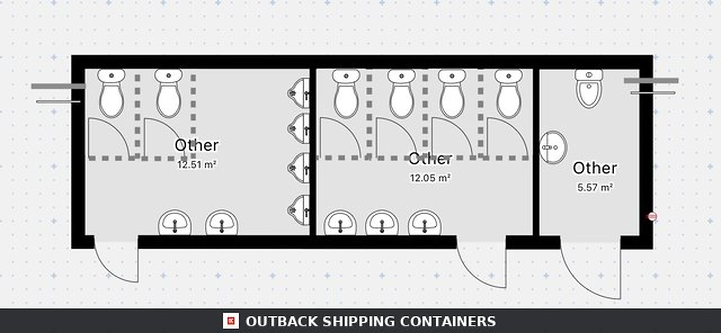 32x10ft for Sale — Three-Quarter Angle View | Outback Shipping Containers 2 3 4 5 6 7 8 9 32x10ft — CUSTOM — image 3 of 15