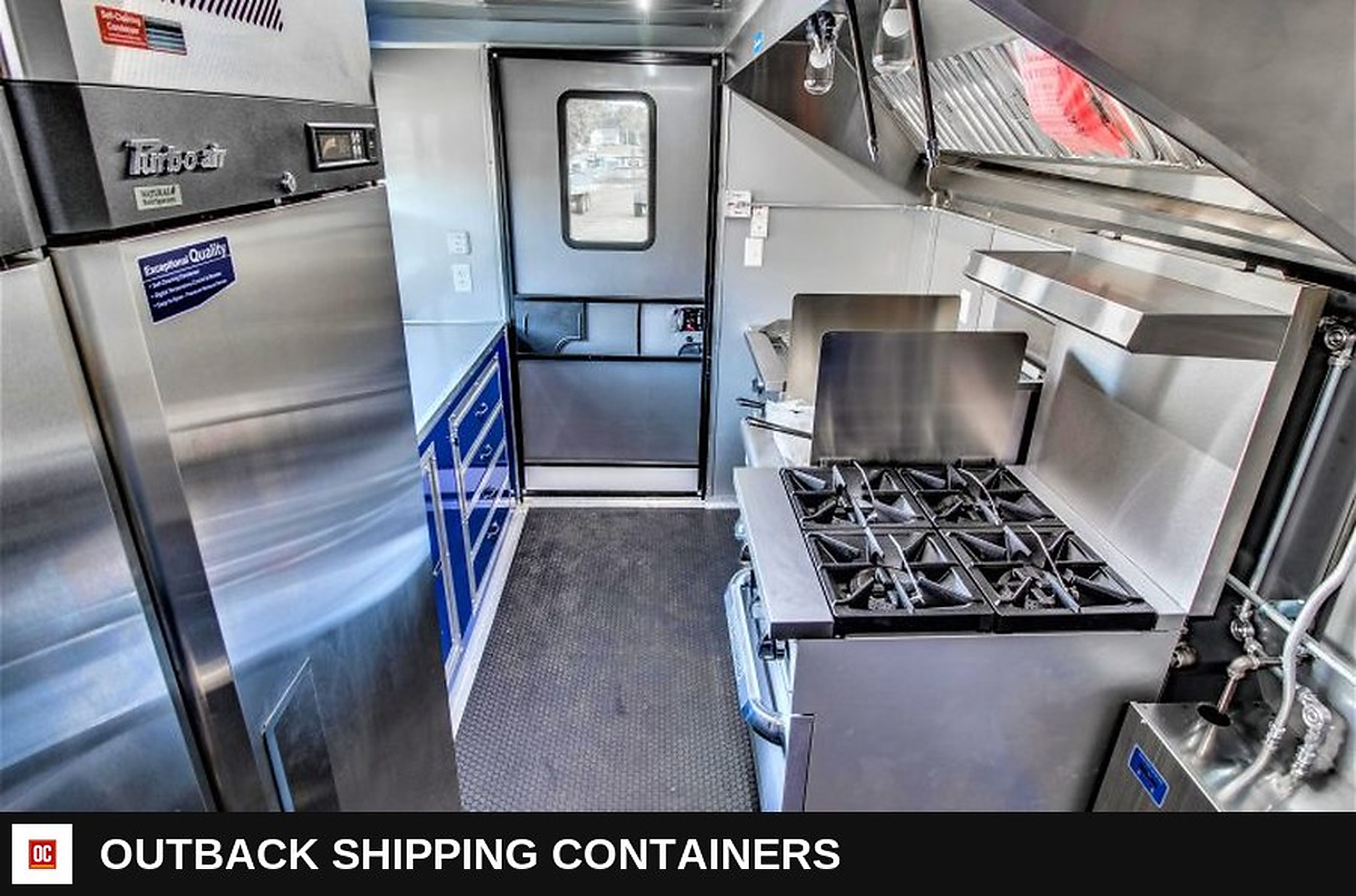8.5x20 Blackout BBQ Trailer for sale — rear entry door