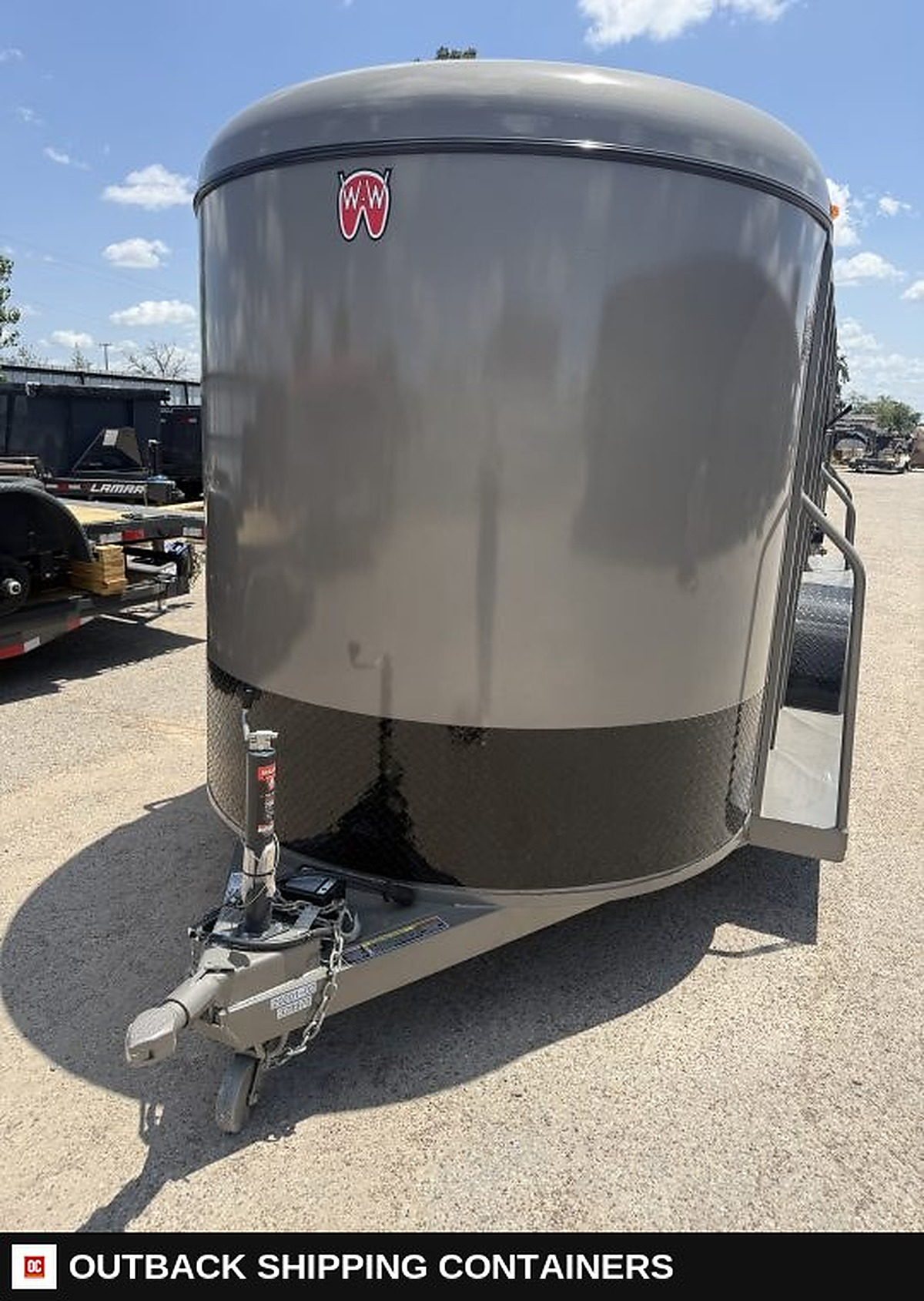 2026 WW AA 6X16 Livestock Stock Combo Trailer — Three-Quarter Front Angle | Outback Shipping Containers 2026 WW AA 6X16 Livestock Stock Combo Trailer for sale — three-quarter front angle
