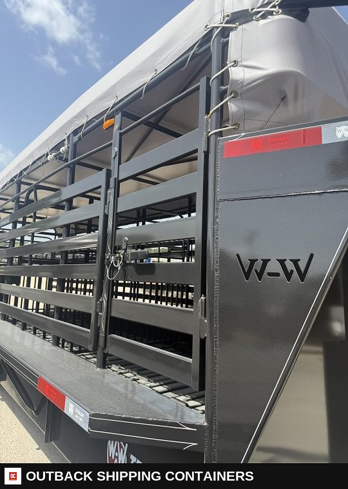 2026 WW ROUSTABOUT 6'8"X24' Livestock Stock Combo Trailer — Center Divider Gate | Outback Shipping Containers 2026 WW ROUSTABOUT 6'8"X24' Livestock Stock Combo Trailer for sale — center divider gate