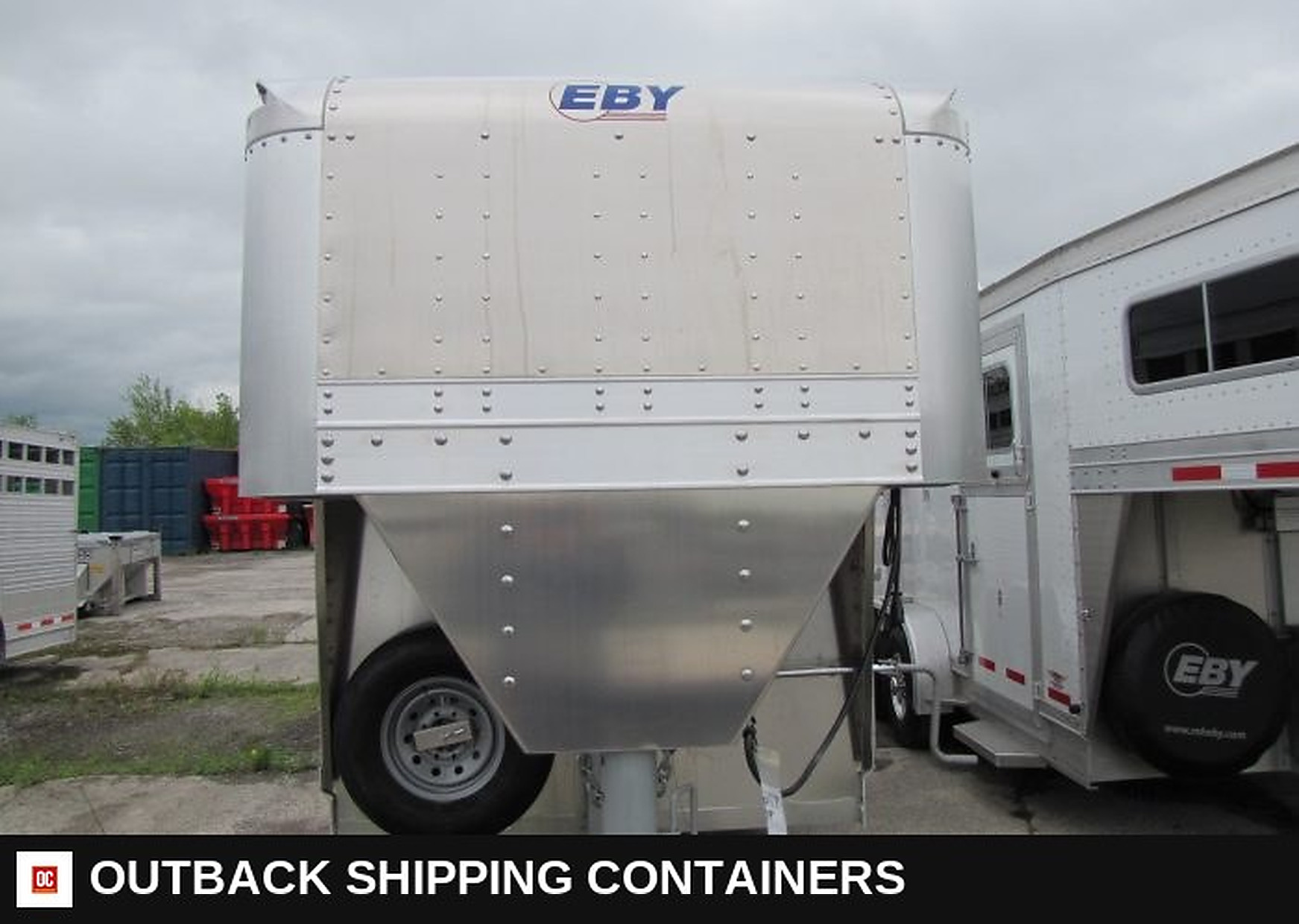 2023 EBY Maverick 20' Aluminum Livestock Trailer — Driver-Side Profile | Outback Shipping Containers 2023 EBY Maverick 20' Aluminum Livestock Trailer for sale — driver-side profile
