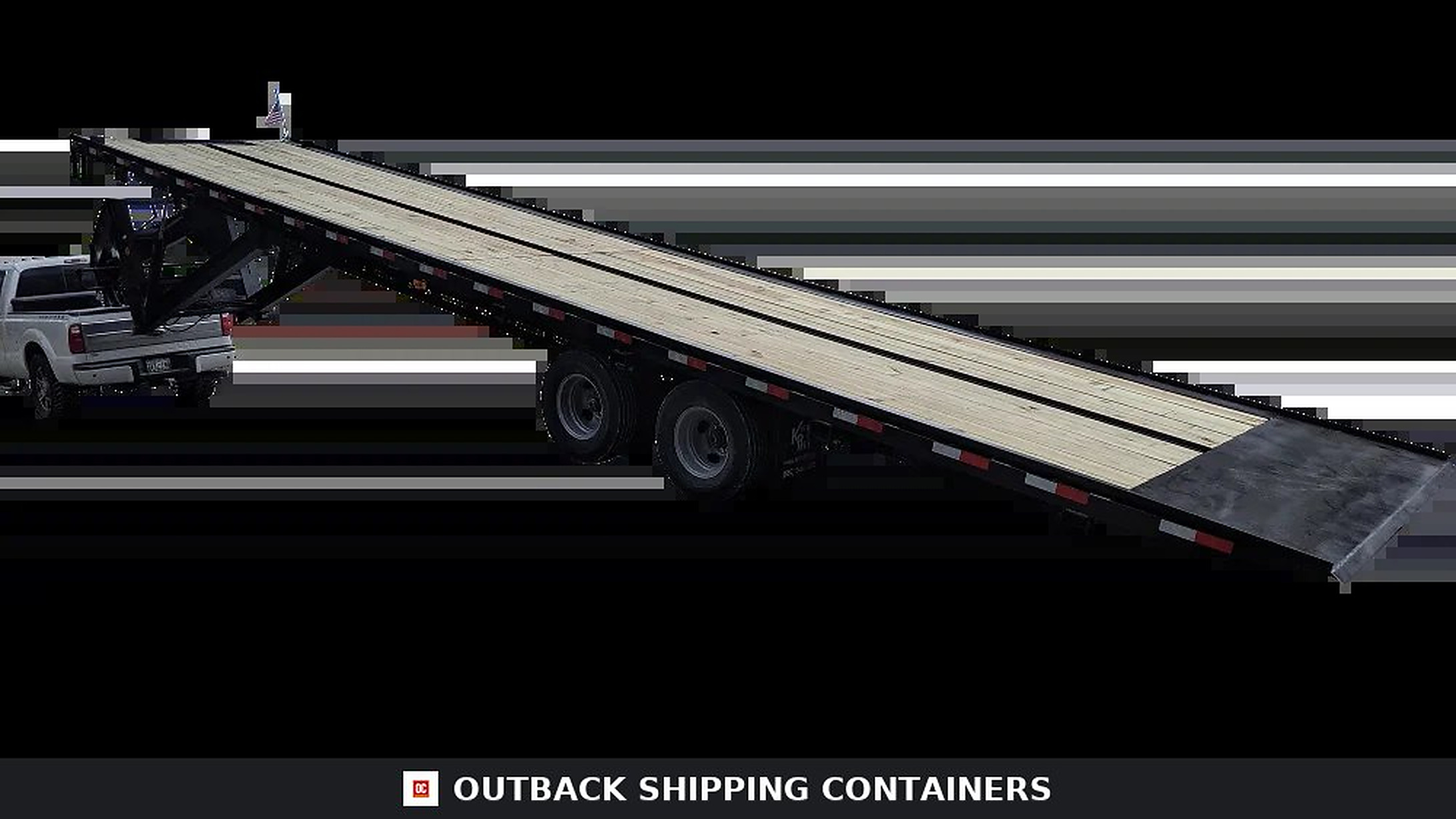 40ft Tilt-Bed Shipping Container Trailer (V2) for sale — driver-side profile