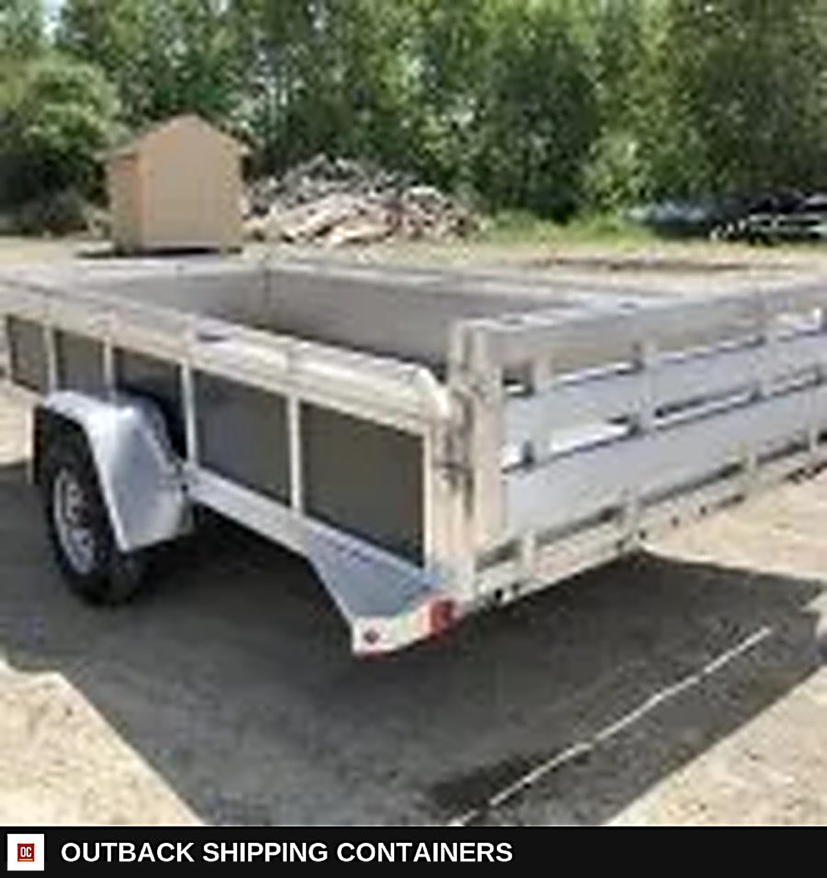 2022 Mission Trailers 6x12 Aluminum Open Utility w/Integrated Rear Ramp — Serving Window And Hatch | Outback Shipping Containers 2022 Mission Trailers 6x12 Aluminum Open Utility w/Integrated Rear Ramp for sale — serving window and hatch