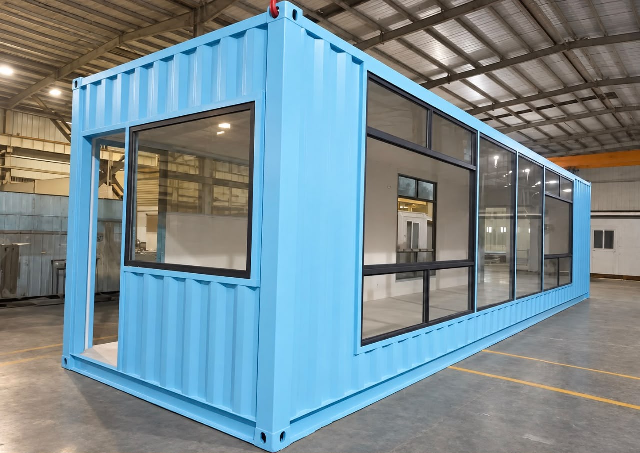40ft Luxury Good Quality Prefab Modern Container Home 40ft Luxury Good Quality Prefab Modern Container Home — Front Three-Quarter Exterior View (image 1 of 9)