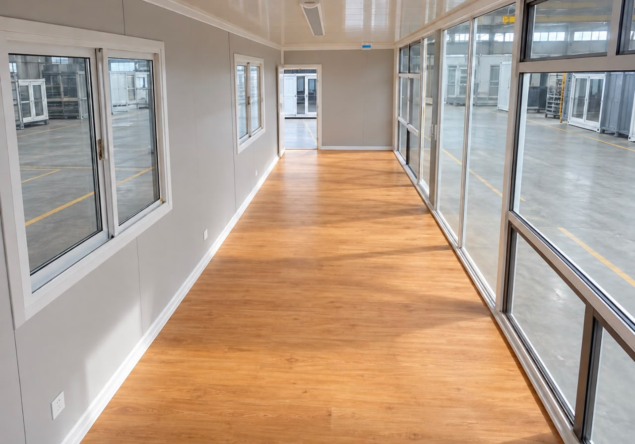40ft Luxury Good Quality Prefab Modern Container Home for Sale — Interior Hallway View 40ft Luxury Good Quality Prefab Modern Container Home — Interior Hallway View (image 5 of 9)