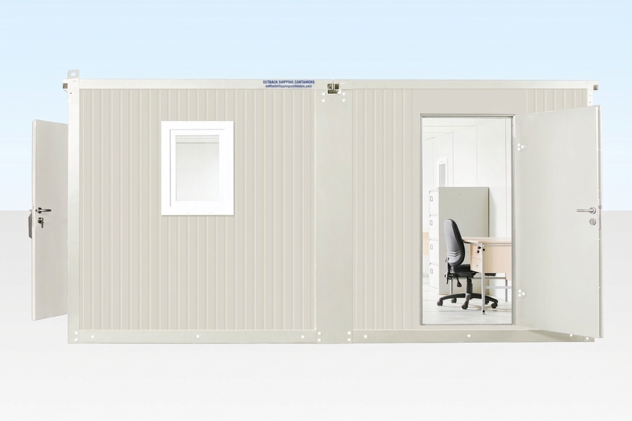6.5m x 4.6m Side Linked Flat Pack Container Office — Outback Shipping Containers