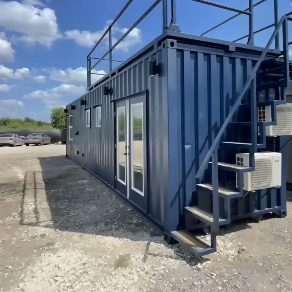 Walkthrough video preview frame of the customized 40ft luxurious 1 bedroom shipping container home interior