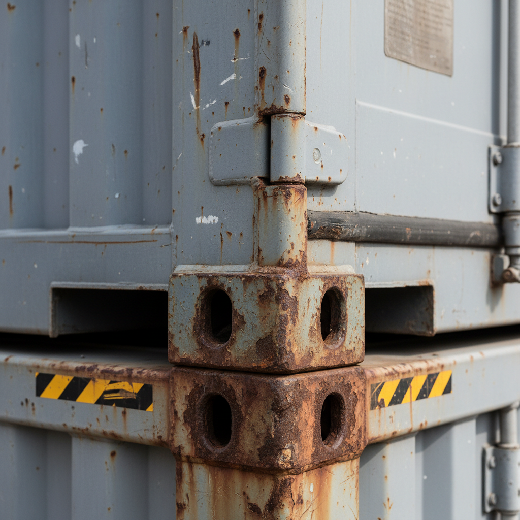 Flat rack container structural detail
