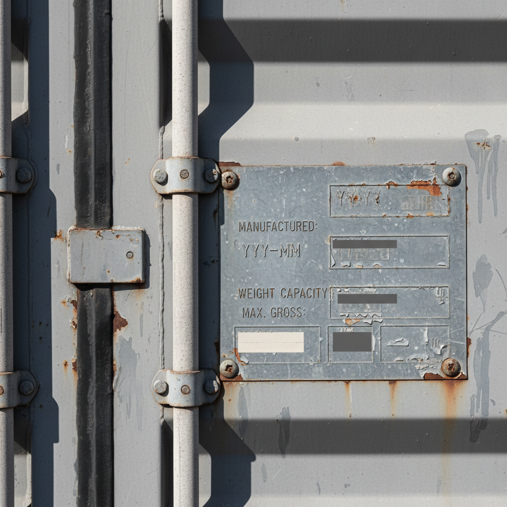 CSC plate inspection for used containers showing safety certification