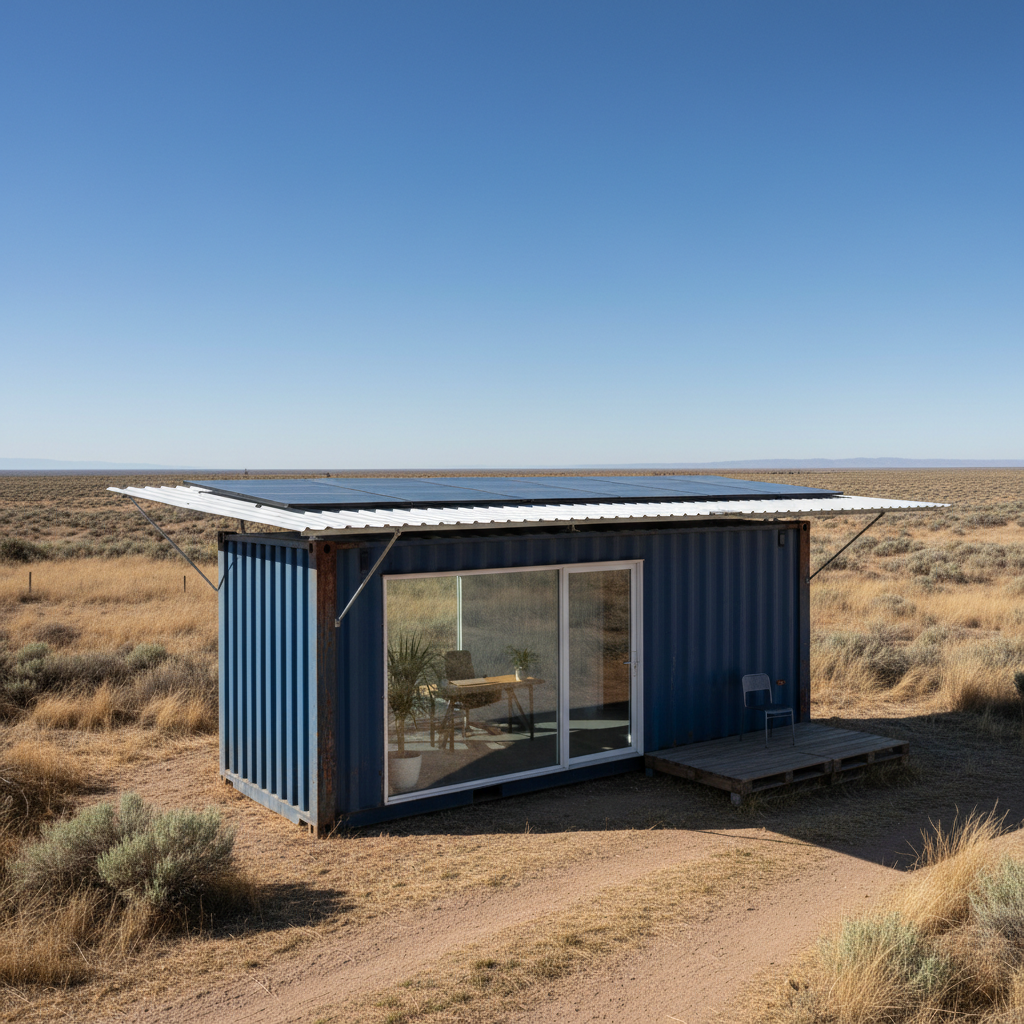 Shipping container sun shade roof for thermal reduction