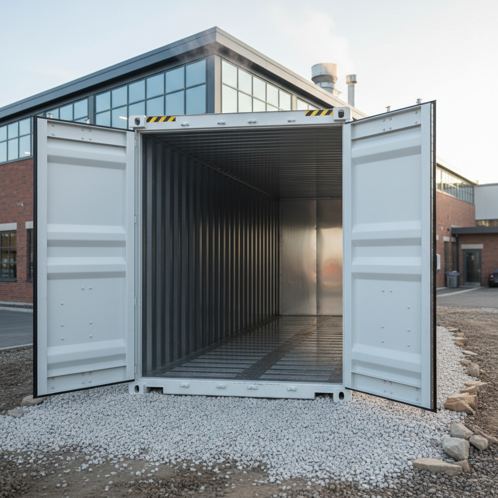Interior view of a 20ft refrigerated container for catering