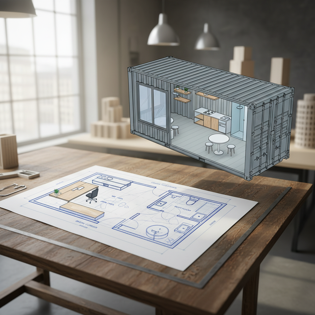 20ft portable container office floor plans for construction illustration