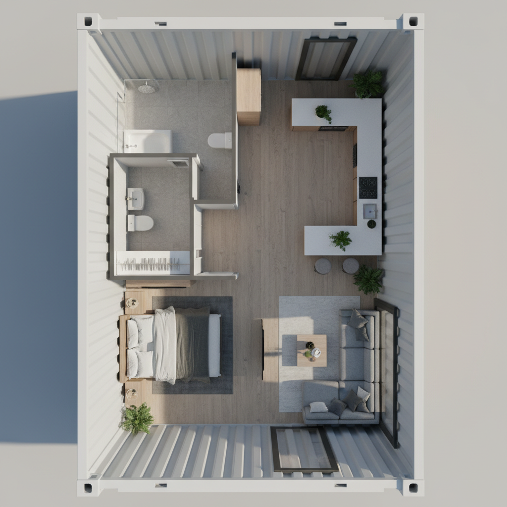 40ft prefabricated container home floor plans with prices architectural layout