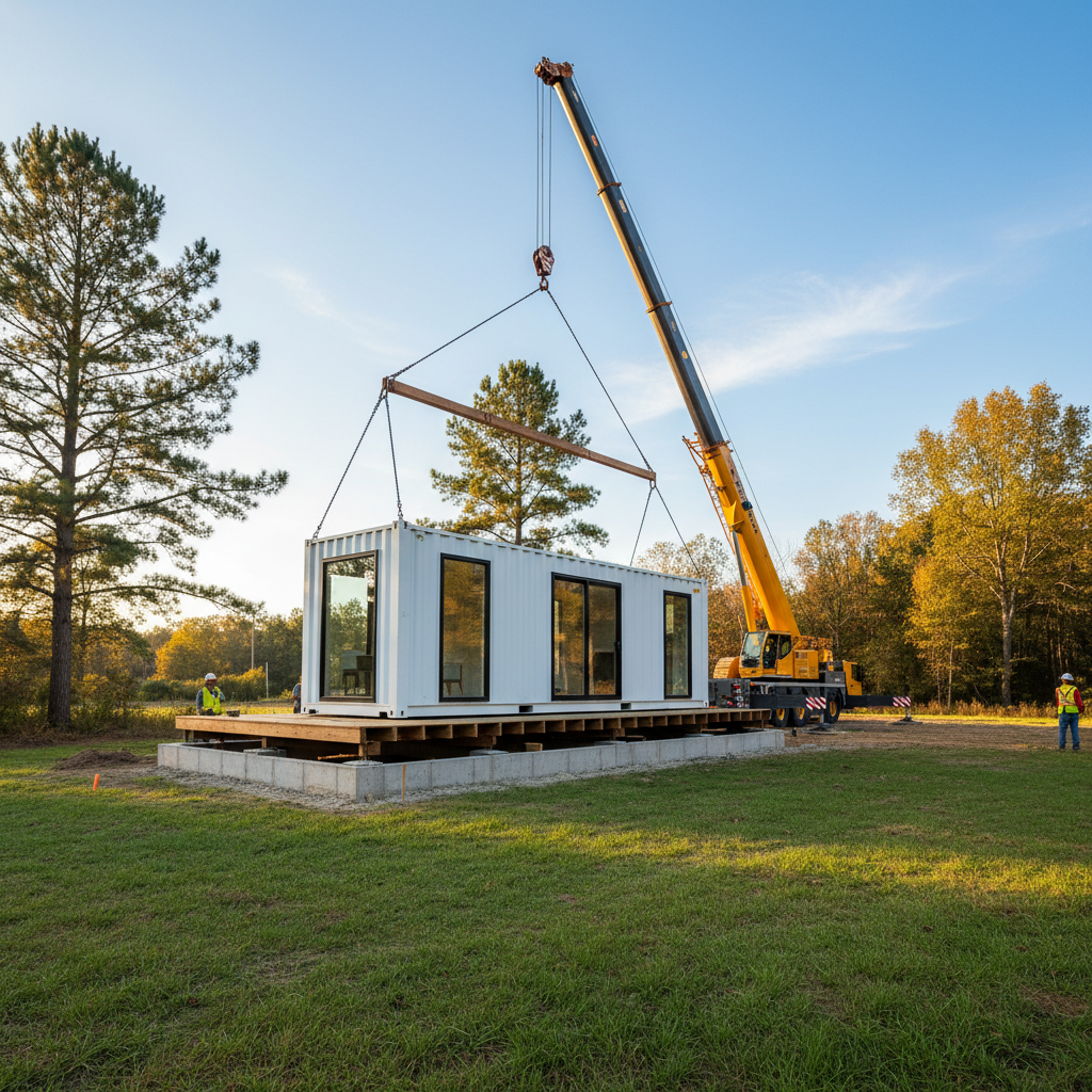 Delivery and installation of a ready to move in container home
