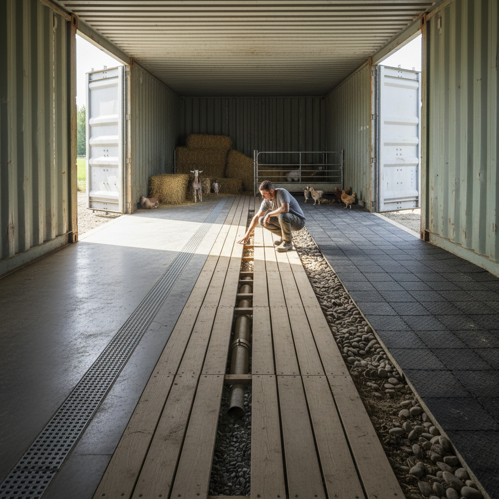 shipping container barn flooring and drainage options — shipping container barn flooring and drainage options: Evaluation Cri